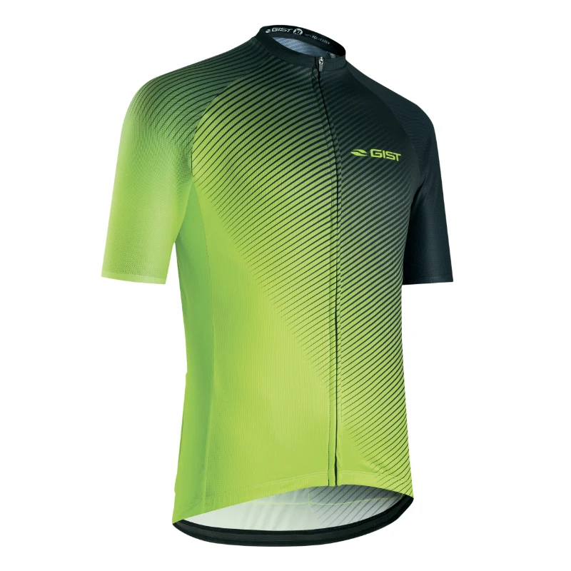 Maillot Gist Été Flow Manches Courtes Zip Total Jaune Fluo XL