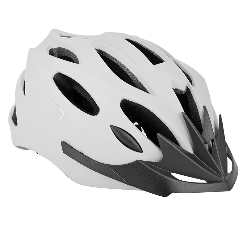 Casque Vélo Adulte Newton Route-VTT Sport Gris Clair Mat In-Mold Fermeture Boucle Fidlock Taille 58-61 Avec Visiere Et Lock (Vendu En Boite)