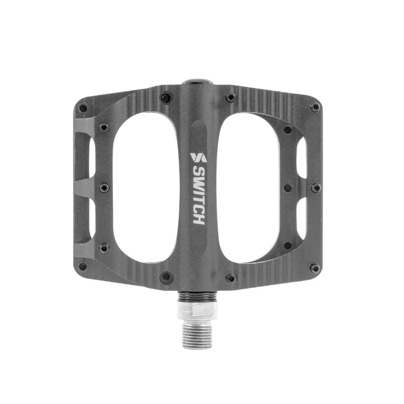 Pédale VTT Plateforme Descente - BMX Switch Freeride Alu Cnc Gris Filetage 9-16 Avec Picots (Paire) 100X90 mm