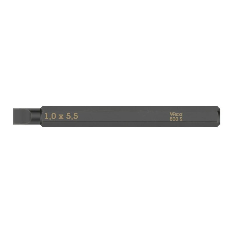Embouts-Lames Interchangeables De Tournevis A Frapper Wera 800 S 1-4 A Fente-Plat 1,0 X 5,5 mm L 70 mm (Vendu A L'Unite)) -Marque Allemande Pour Les Ateliers-