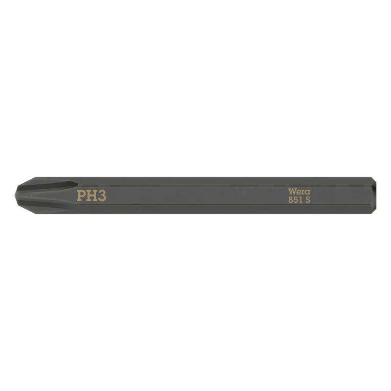 Embouts-Lames Interchangeables De Tournevis A Frapper Wera 851 S 1-4 Cruciforme Phillips Ph3 L 70 mm (Vendu A L'Unite)) -Marque Allemande Pour Les Ateliers-