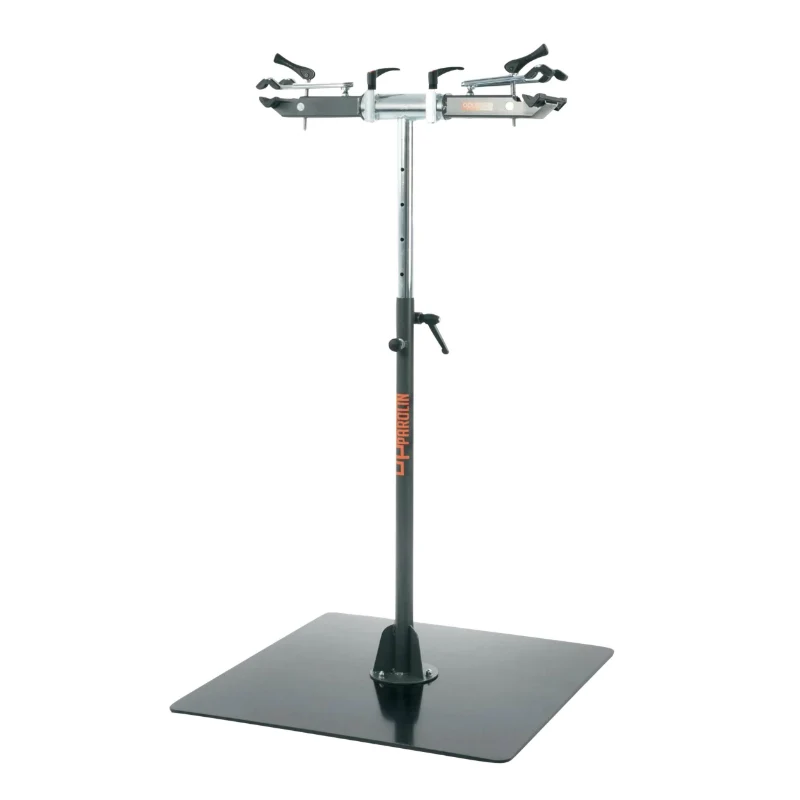 Pied D'Atelier De Réparation Vélo Professionnel Officine Parolin Opus Double Supporte 50Kgs Sur Chaque Bras -Avec Plaque Métal Au Sol -Gist-