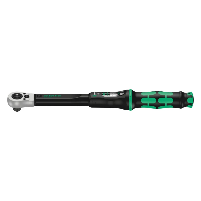 Clé Dynamometrique Wera Click Torque C2 Carré 1-2 Serrage De 20 A 100 Nm Noir-Vert (Debrayable) (Vendu A L'Unite) -Marque Allemande Pour Les Ateliers-
