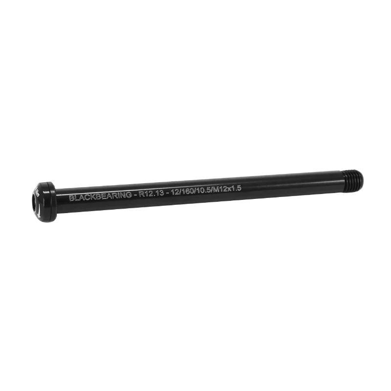Axe Traversant - Blocage Roue Arrière Blackbearing Filetage M12 X 1.5 mm Noir (160 mm Hors Butee Dont Filetage 10,5 mm)