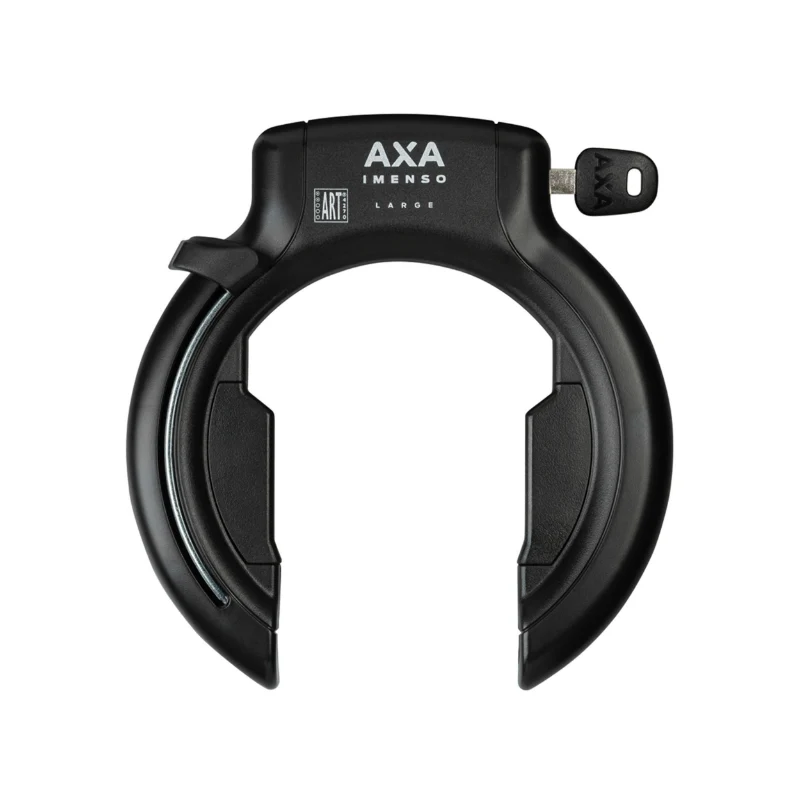 Antivol Vélo Fer A Cheval Axa Imenso Grande Ouverture 75 mm Noir (Sans Fixation) - Compatible Plug Ulc- Sécurité Niveau 12-15 (Clé Prisonniere)