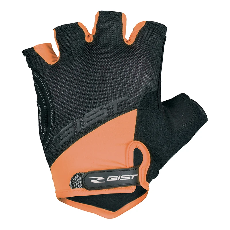 Gants Vélo Court Gist D-Grip Gel Été Orange Fluo L (Paire Sur Carte) Avec Velcro