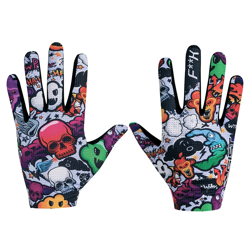 Gants Vélo VTT Long Gist Faster Deco Murales XXL (Paire Sur Carte) Sans Velcro Compatible Ecran Tactile
