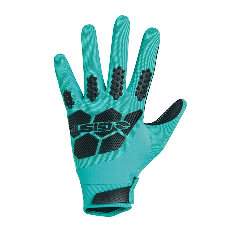 Gants Vélo VTT Long Gist Armor Bleu Turquoise L (Paire Sur Carte) Compatible Ecran Tactile