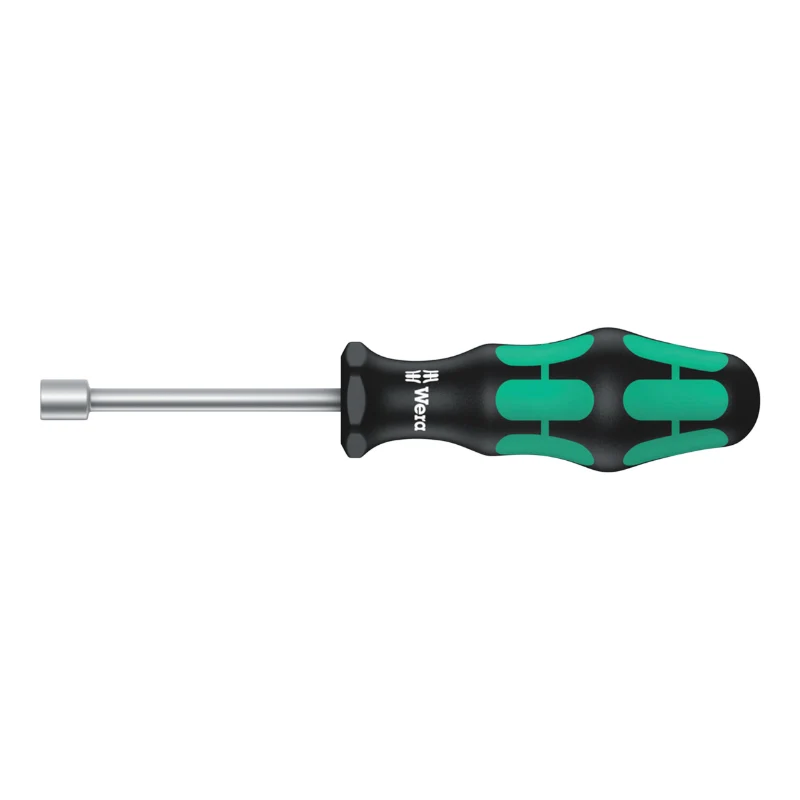 Tournevis A Douille Wera 395 Holo 8 mm Noir-Vert (Vendu A L'Unite) -Marque Allemande Pour Les Ateliers-