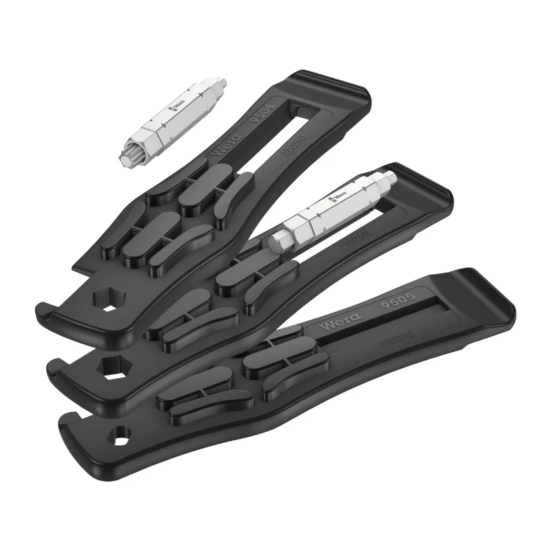 Démonte Pneu Vélo Wera Bicycle Avec Embouts 4 En 1 Et Démonte Obus (Set 5 Pieces) -Marque Allemande Pour Les Ateliers-