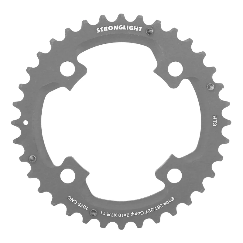 Plateau VTT 4 branches Ø 104 Pour Shimano Xtr M980 Stronglight Double Ht3 36 dents Extérieur Noir (Pour Intérieur 22 dents) Non Filete 10V.