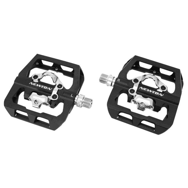Pédale VTT Plateforme Descente - BMX Newton Large Automatique Polyvalente 1 Face Classique Et 1 Face Vp-SPD Avec Cales A Roulement (Paire) 104.5X102X30 mm