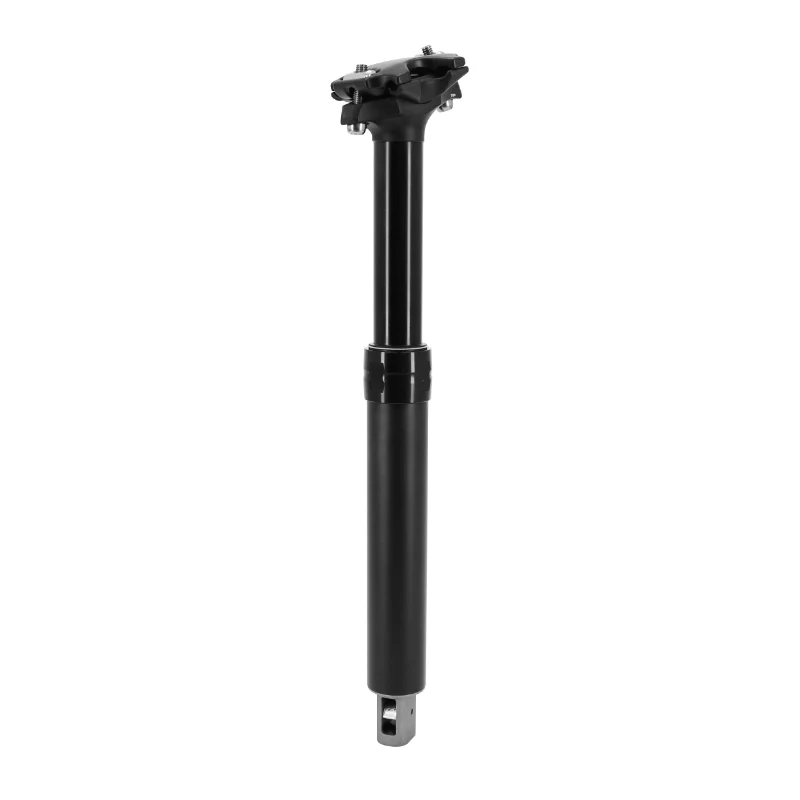 Tige De Selle VTT Télescopique Dropper Air - Huile Alu Noir Diam. 27.2 L356 mm (Réglage Par Câble Interne Débattement 100 mm) Manette Commande Au Cintre