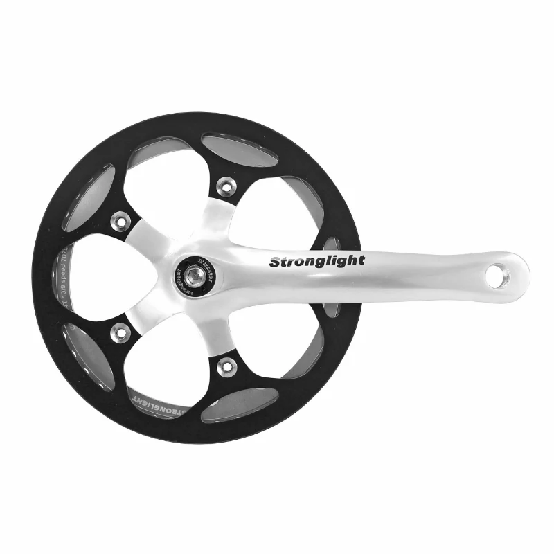 Pédalier City Stronglight 8V. Impact R Argent 170 mm 44 dents Avec Carter Pour Transmission Sans Tendeur De Chaîne Pour Moyeux Vitesses Integrees (Axe Carré 127 mm)