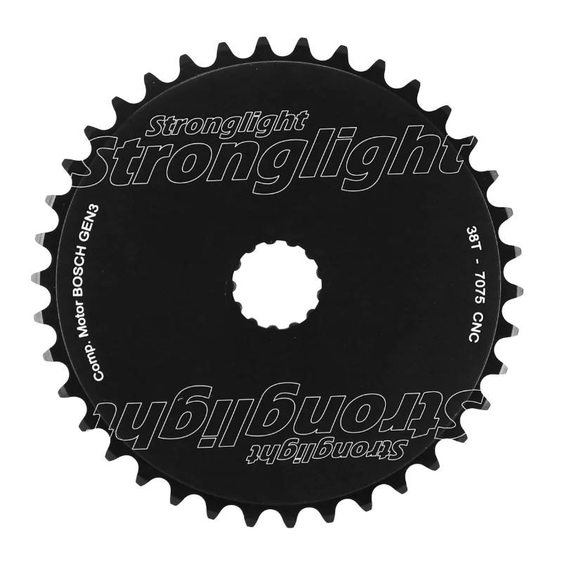 Plateau VAE-E-Bike Direct Mount Pour Bosch Stronglight -3- 38 dents Mono Noir Alu 7075 (3Ème Generation) Avec Rondelle De Deport