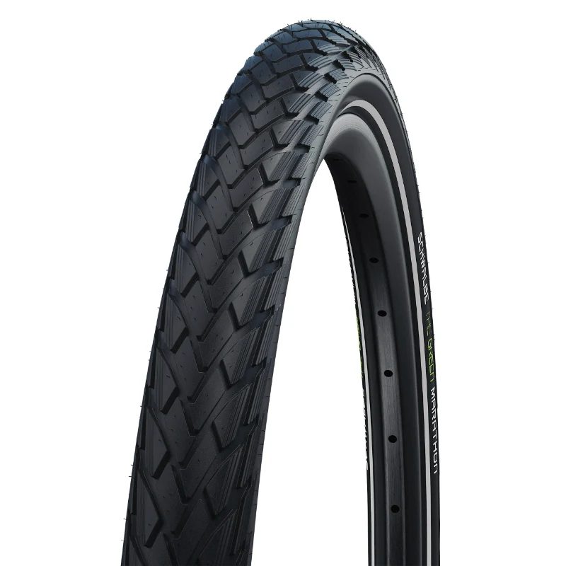 Pneu City 24 X 1.75 Schwalbe Marathon Green Noir Tr (47-507) Renfort Greenguard Flanc Reflex Compatible VAE