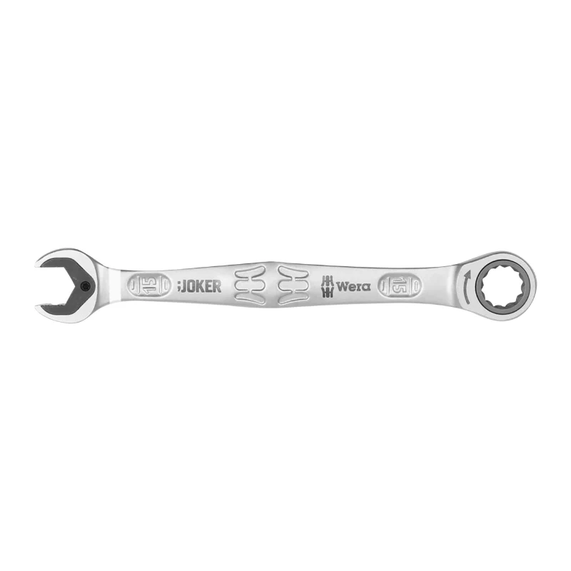 Clé Mixte-Plate A Cliquet Wera 6000 Joker 15 mm (Avec Fonction Retenue) Chrome Moly (Vendu A L'Unite) -Marque Allemande Pour Les Ateliers-