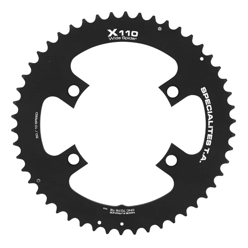 Plateau Route 4 branches Ø 110 Pour Shimano Tiagra 4700 Ta X110 Ws 50 dents Extérieur Compatible Sora 3000-Claris 2000 Noir 9-10V.
