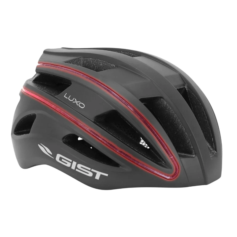 Casque Vélo Adulte Gist Urbain Luxo Noir In-Mold Avec Éclairage Usb 360° Taille 56-62 Réglage Molette