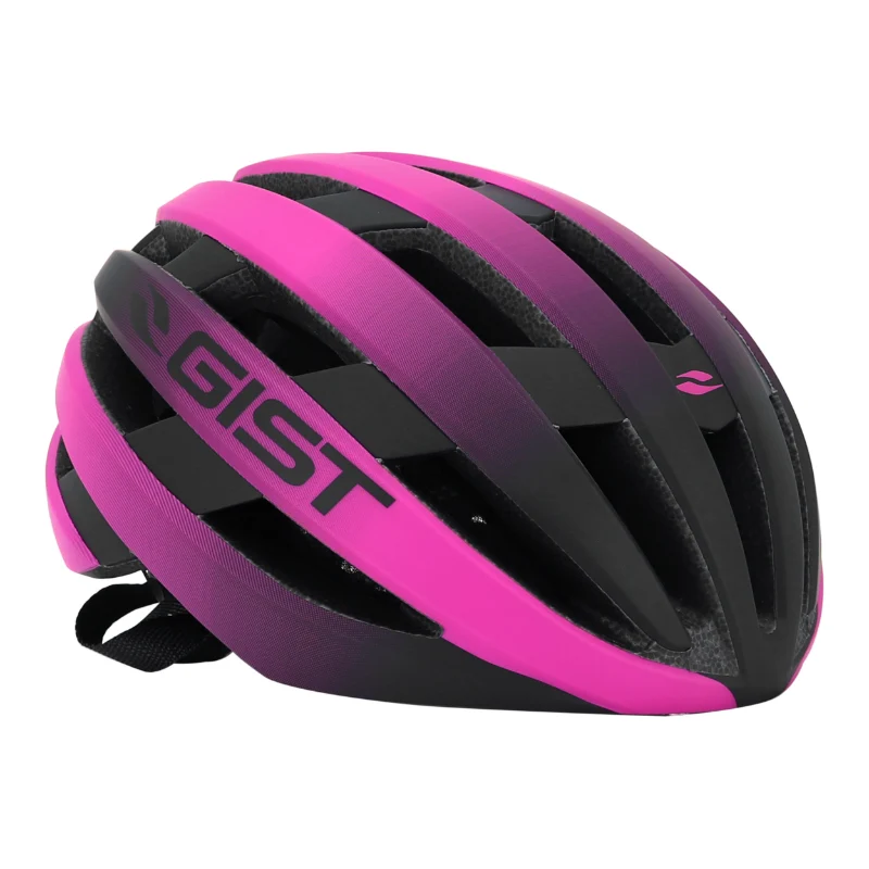 Casque Vélo Adulte Gist Route Revol Fuschia-Noir Femme Et Junior Full In-Mold Taille 54-58 Réglage Molette