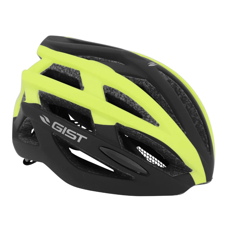 Casque Vélo Adulte Gist Route Planet Noir-Jaune Mat In-Mold Taille 52-58 Réglage Molette 212 G