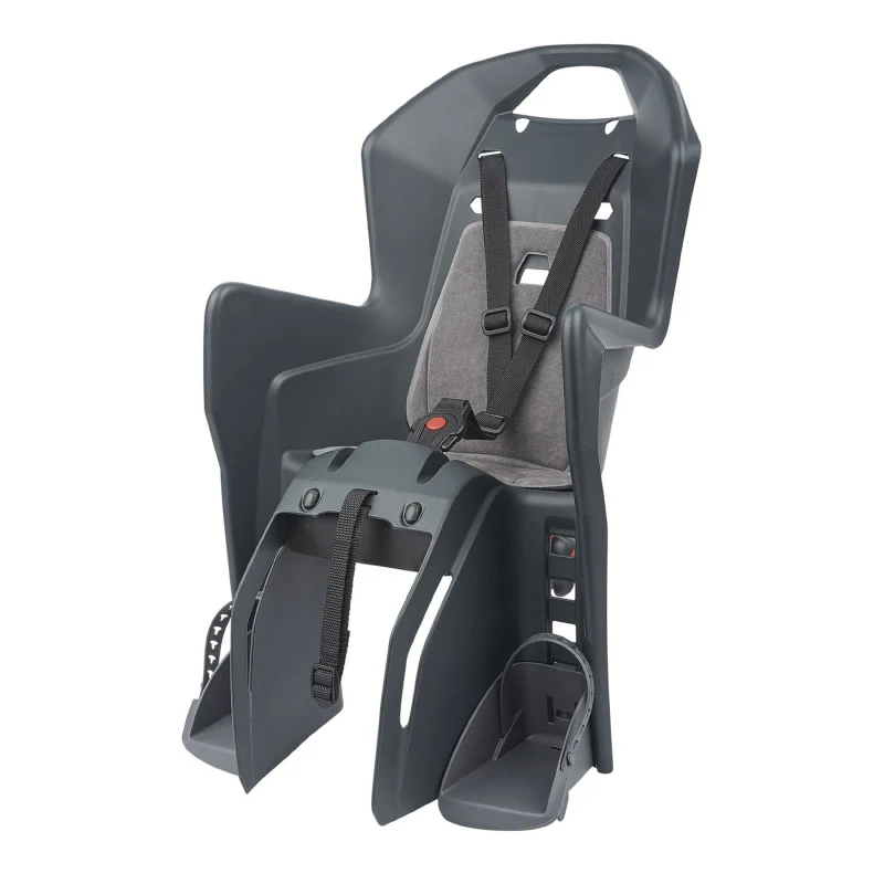 Porte Bebe-Siege Enfant Arrière Polisport A Fixer Sur Porte Bagage Fixation Etau Koolah Gris Coussin Gris (9 A 22Kgs) Homologué En 14344