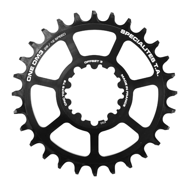 Plateau VTT Direct Mount Pour Sram Gx - Xx1 - X01 Ta Dm3 28 dents 11-12V. Narrow Wide Noir (Transmission Boost Deport 3 mm)