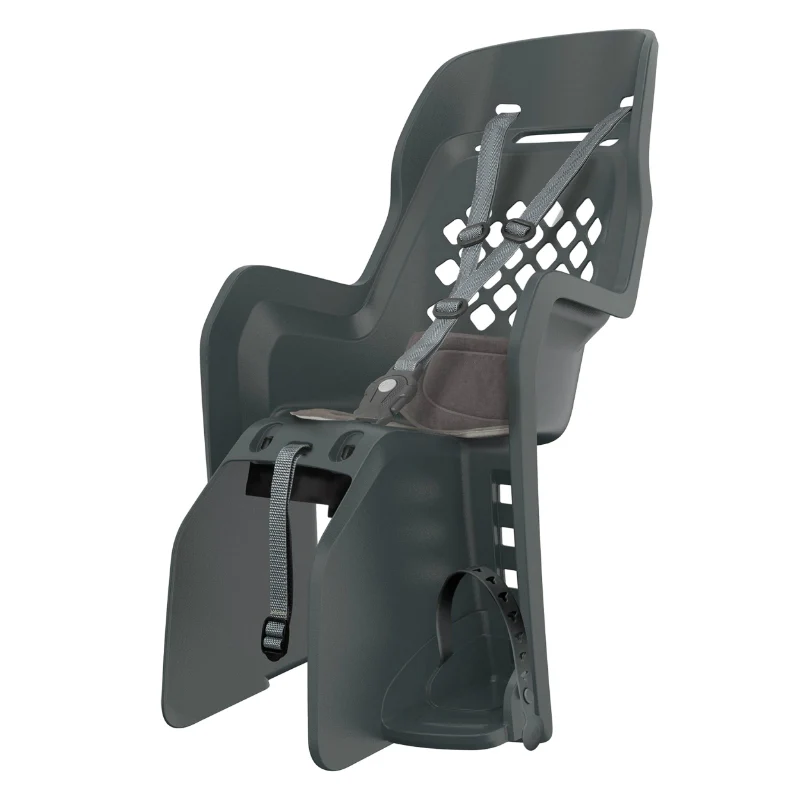 Porte Bebe-Siege Enfant Arrière Polisport A Fixer Sur Porte Bagage Fixation Etau Joy Noir Coussin Gris (9 A 22Kgs) Homologué En 14344