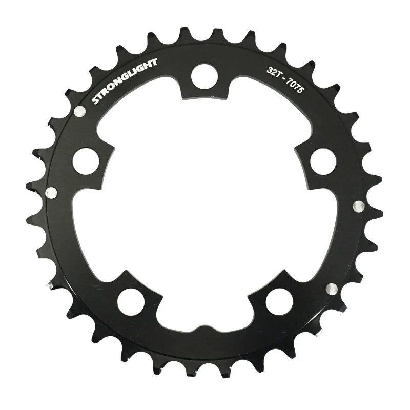 Plateau VTT 5 branches Ø 94 Stronglight Triple 32 dents Noir Milieu Alu 7075 8-9V.