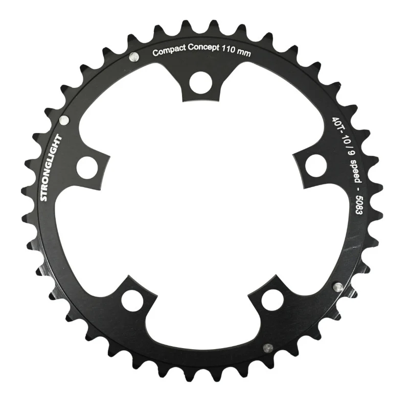 Plateau Route 5 branches Ø 110 Stronglight Dural 36 dents Intérieur Noir Type Shimano 10-9V.