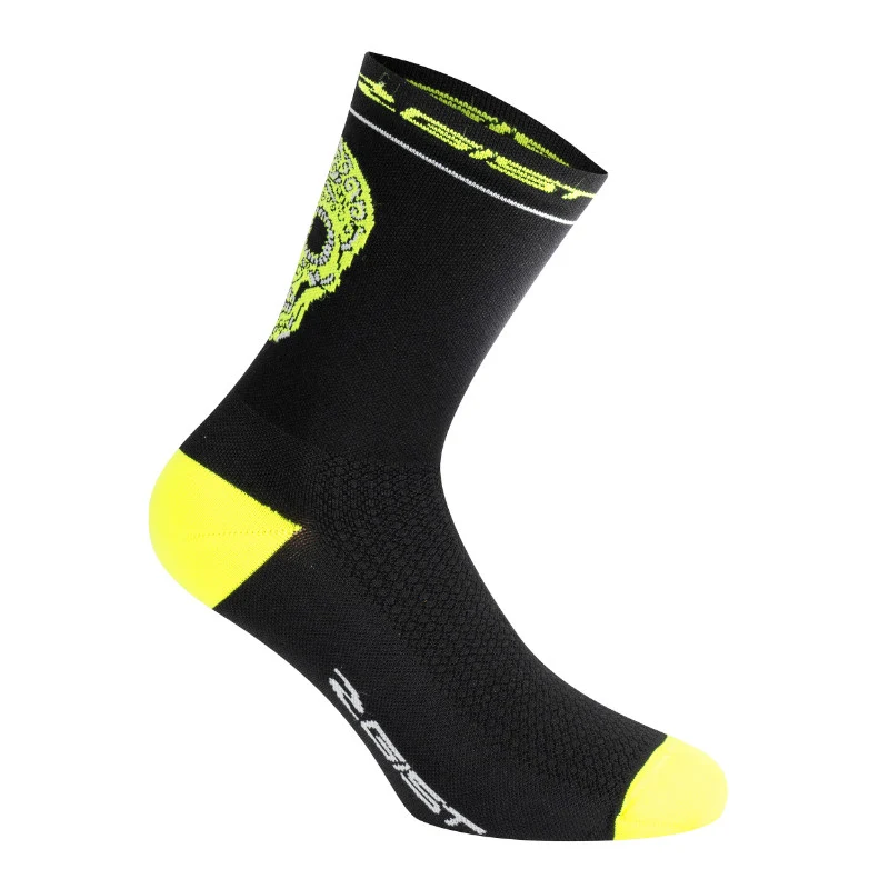 Chaussettes - Socquettes Été Gist Crane-Skull Noir-Jaune Fluo 44-47 - Hauteur 18 cm (Paire)