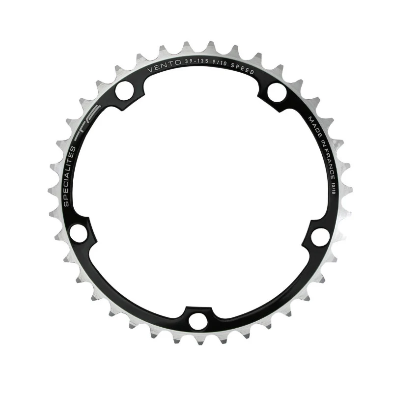 Plateau Route 5 branches Ø 135 Ta Vento 39 dents Intérieur Noir Alu 7075 Type Campagnolo 9-10V.