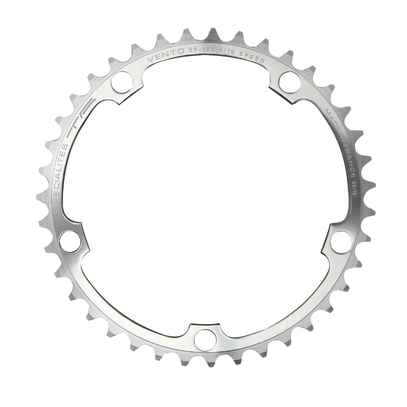 Plateau Route 5 branches Ø 135 Ta Vento 39 dents Intérieur Argent Alu 7075 Type Campagnolo 9-10V.