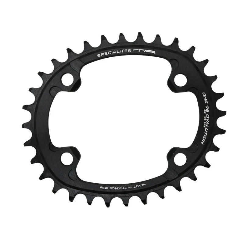 Plateau VTT 4 branches Ø 96 Pour Shimano Slx7000- Xt8000- Xtr9000 Ta One Ovalution 34 dents Mono Noir Mat Alu 10-11-12V. Narrow Wide (Compatible Toute Chaîne 12V Sauf Shimano)