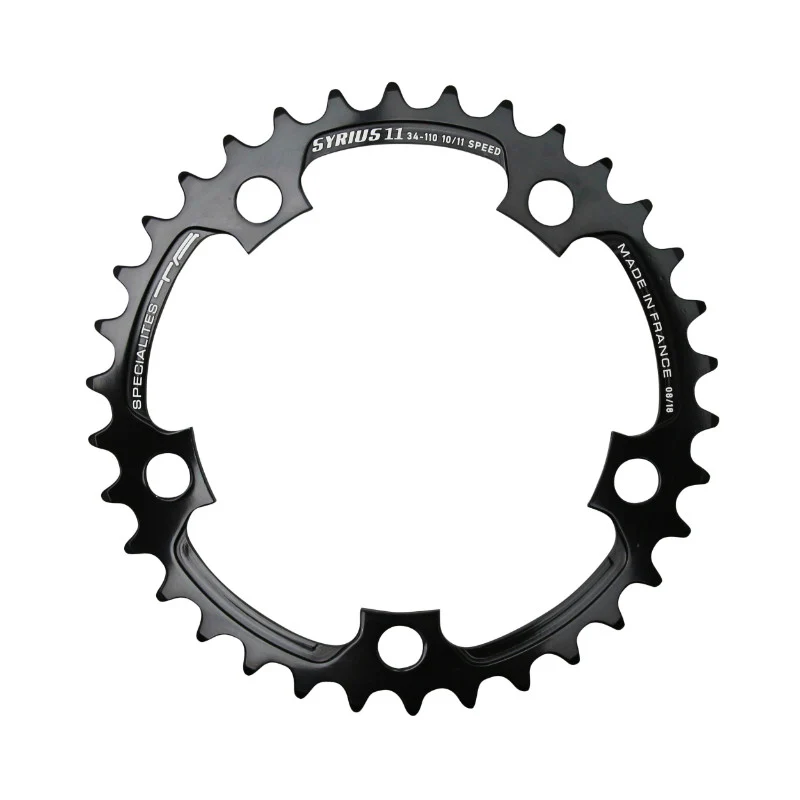 Plateau Route 5 branches Ø 74 Ta Zelito 24 dents Triple Intérieur Noir Alu 7075 Type Shimano 9-10V.