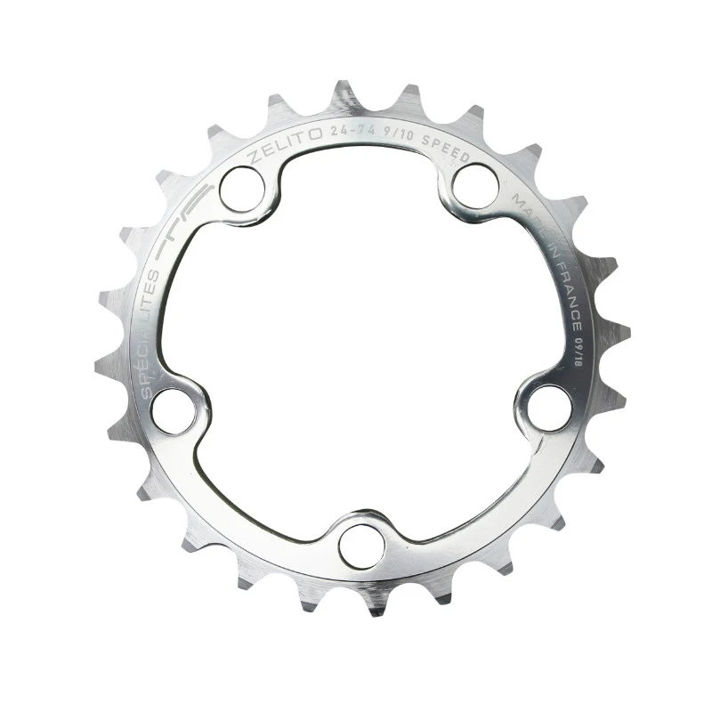 Plateau Route 5 branches Ø 74 Ta Zelito 32 dents Triple Intérieur Argent Alu 7075 Type Shimano 9-10V.