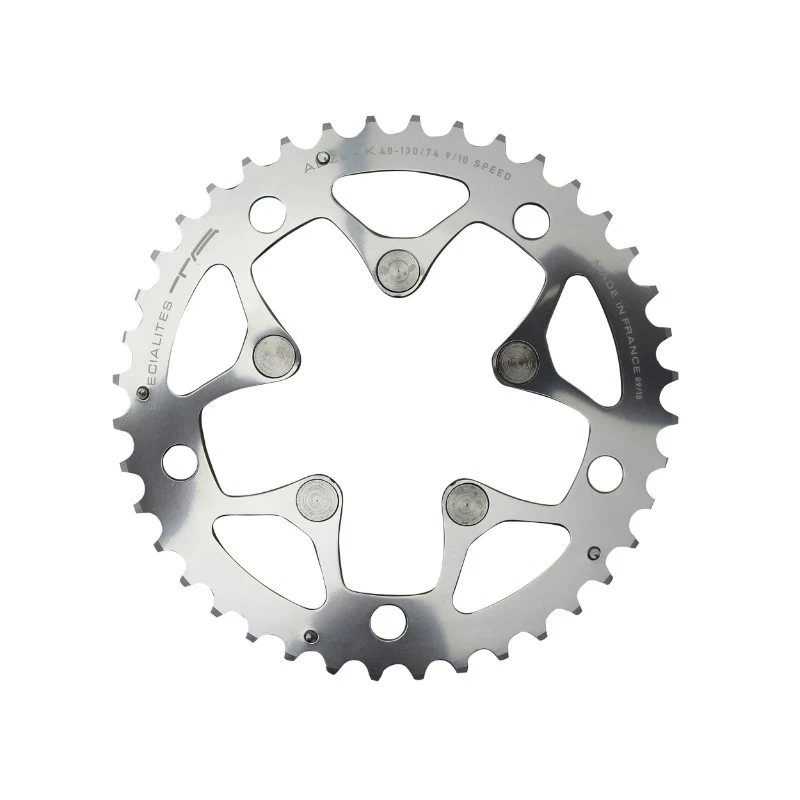 Plateau Route 5 branches Ø 130 Ta Alize Triple 39 dents Porteur Argent Alu 7075 Type Shimano 8-9-10V.