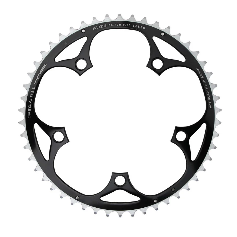 Plateau Route 5 branches Ø 130 Ta Alize 51 dents Extérieur Noir Alu 7075 Type Shimano 8-9-10V.