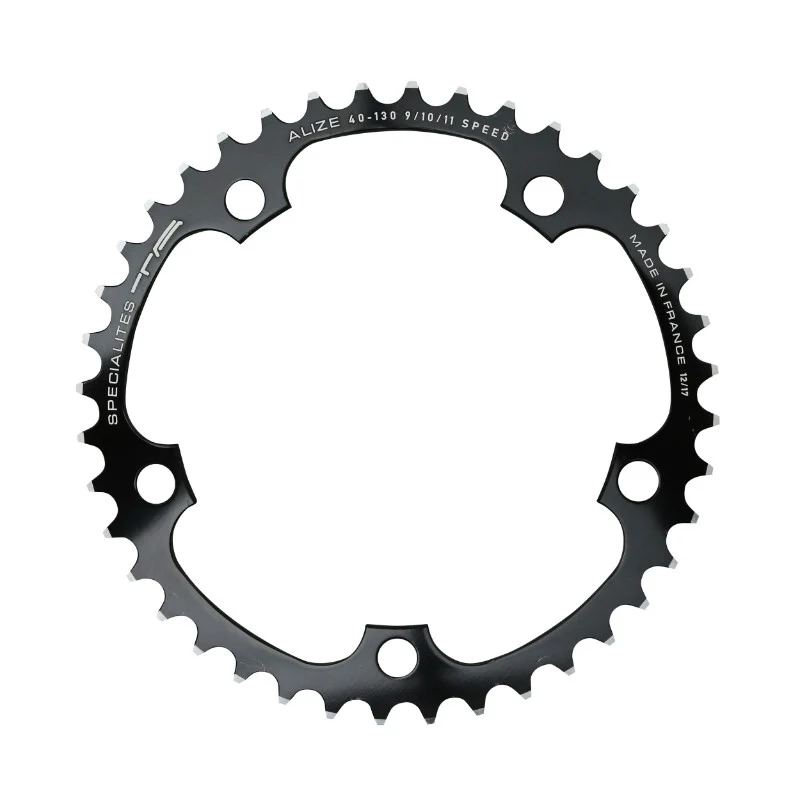 Plateau Route 5 branches Ø 130 Ta Alize 40 dents Intérieur Noir Alu 7075 Type Shimano 8-9-10V.