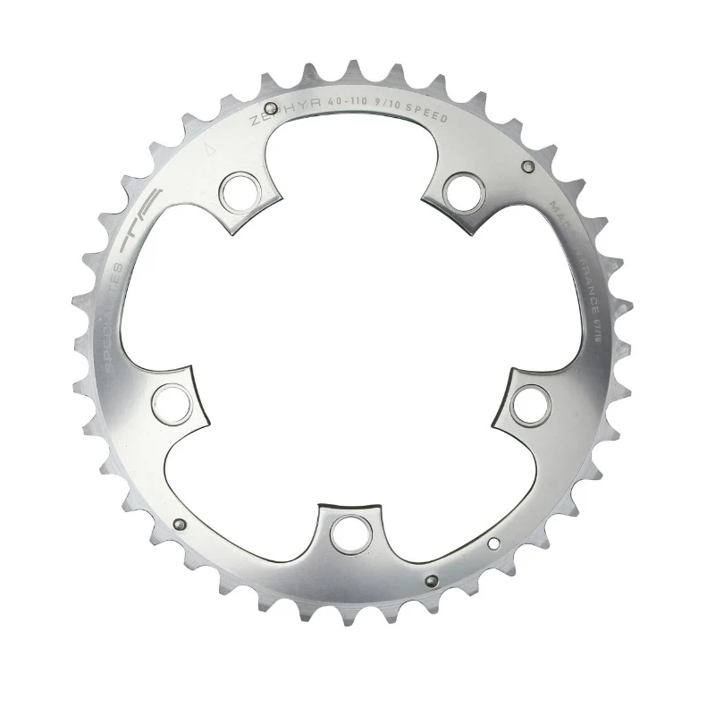 Plateau Route 5 branches Ø 110 Ta Zephyr 40 dents Extérieur Argent Alu 7075 Type Shimano 9-10V.