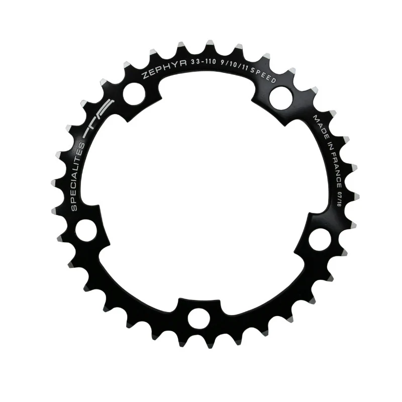 Plateau Route 5 branches Ø 110 Ta Zephyr 33 dents Intérieur Noir Alu 7075 Type Shimano 9-10V.