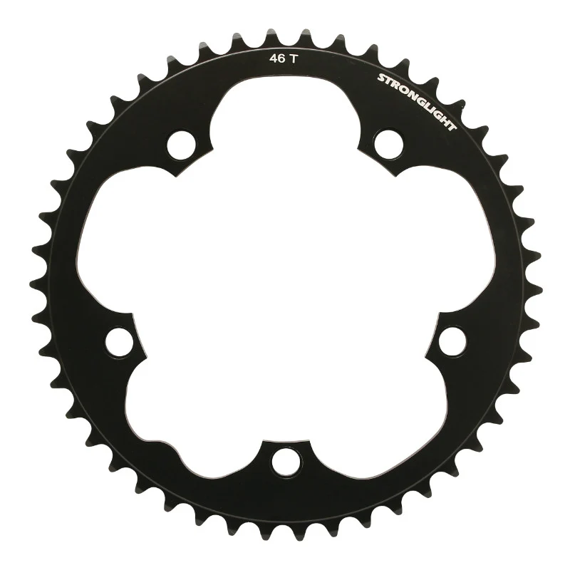 Plateau Route 5 branches Ø 130 Stronglight Dural 46 dents Noir Type Shimano 8-9V.