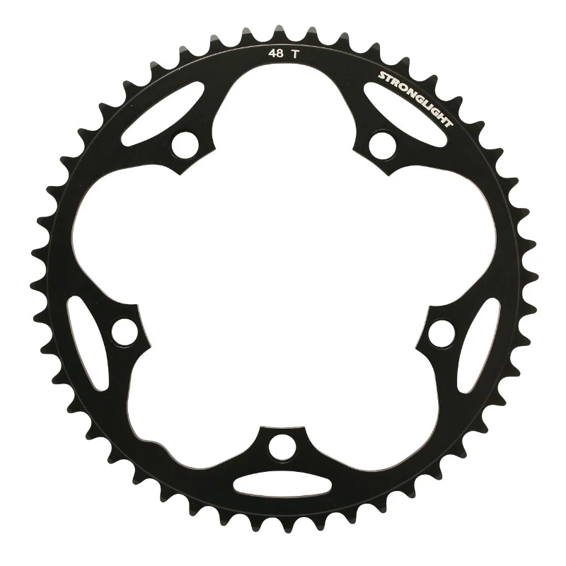 Plateau Route 5 branches Ø 130 Stronglight Dural 48 dents Noir Type Shimano 8-9V.