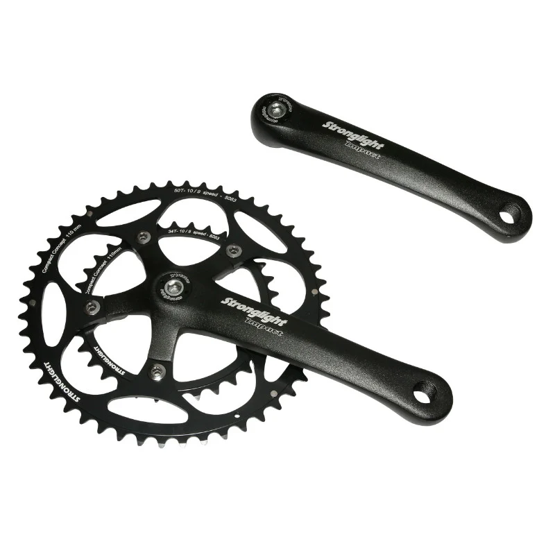 Pédalier Route Stronglight 9-10V. Impact Noir 172.5 mm 50-34 Compatible 8V. (Axe Carré 107 mm)