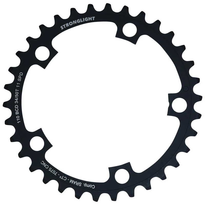 Plateau Route 5 branches Ø 110 Stronglight Ct2 Sram 34 dents Intérieur Noir Pour Red-Force-Rival 11V. (Pour Extérieur 50 dents)