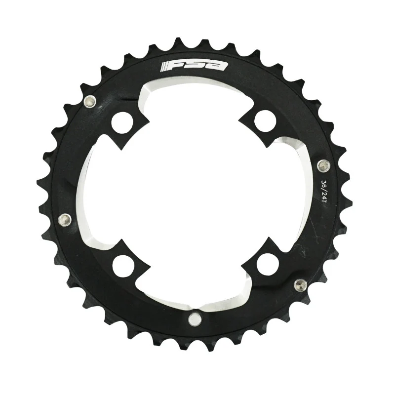 Plateau VTT 4 branches Ø 96 Pour Fsa Origine 36 dents Extérieur 2X11V. Alu Noir (Pour 24 dents)