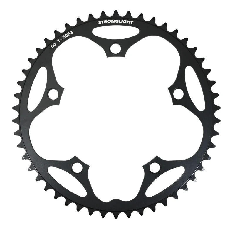 Plateau Route 5 branches Ø 130 Stronglight Dural 50 dents Noir Type Shimano 8-9V.