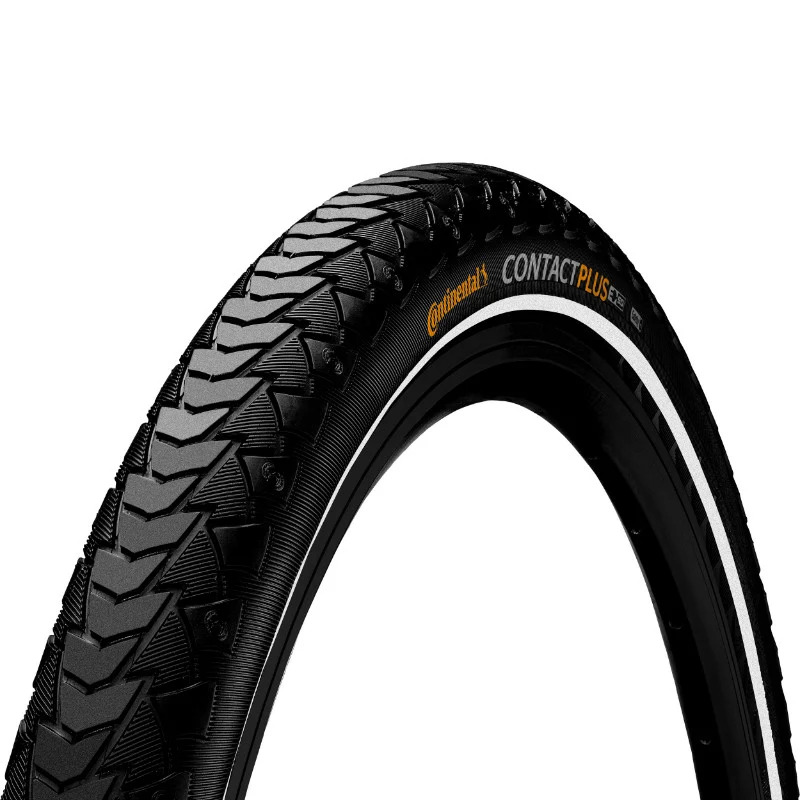 Pneu VTT Urbain - VAE 26 X 1.75 Continental Contact Plus Noir Flanc Reflex Tr (47-559) Renfort 5 mm Homologué VAE E50