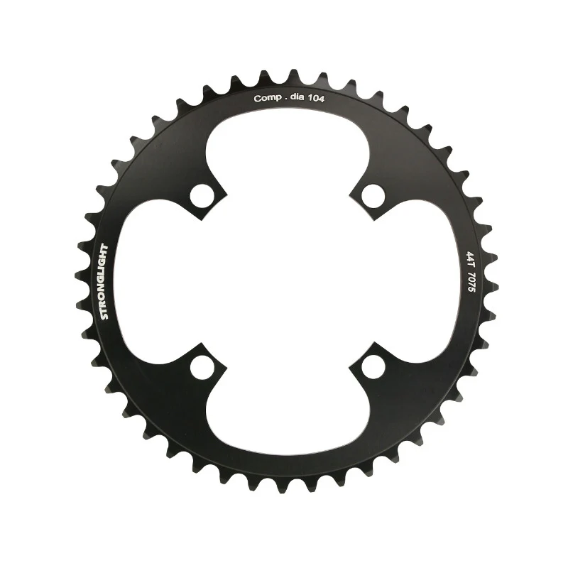 Plateau VAE-E-Bike 4 branches Ø 104 Pour Bosch Stronglight 44 dents Mono Noir Alu 7075 (Pour Systeme 1Ere Et 3Ème Generation - Compatible Brose Avec Spider Ref 181123)