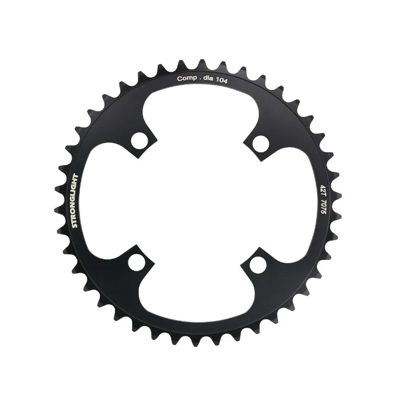 Plateau VAE-E-Bike 4 branches Ø 104 Pour Bosch Stronglight 42 dents Mono Noir Alu 7075 (Pour Systeme 1Ere Et 3Ème Generation - Compatible Brose Avec Spider Ref 181123)